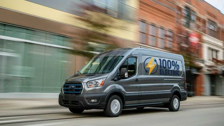 Ford E-Transit driving